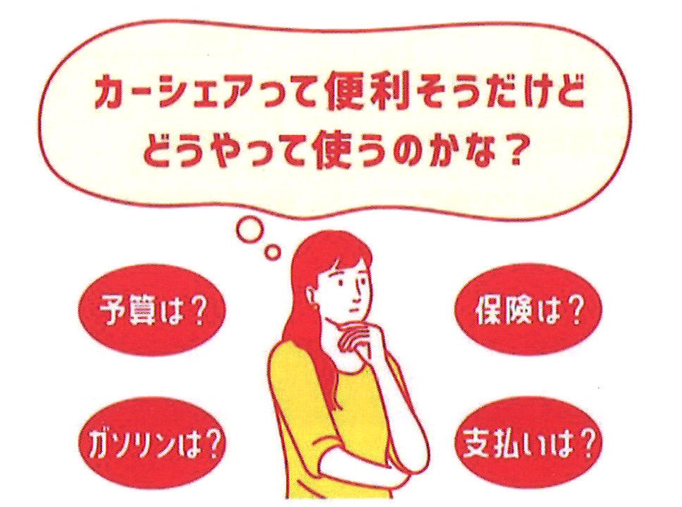 カーシェアって便利そうだけどどうやって使うのかな?