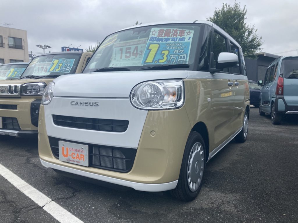 ムーヴキャンバス　ストライプスX　ecoIDLE非装着車　両側パワースライドドア　プッシュスタート　キーフリー