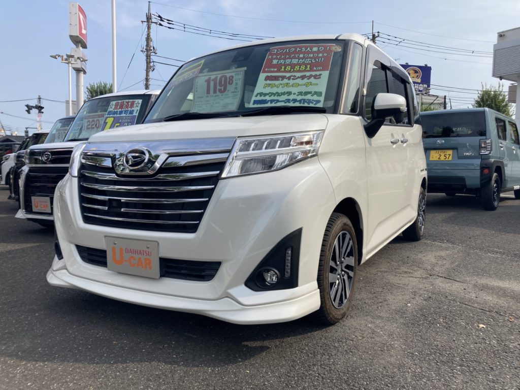 【売約済み】トールカスタム　G　SA2　純正7インチナビ/バックカメラ/両側パワースライドドア/特別色