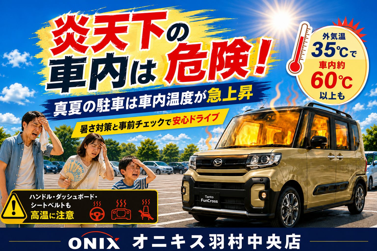 夏のお出かけ前に！車内の暑さ対策と愛車の夏前チェック｜オニキス羽村中央店